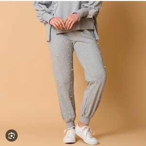 New Fantastic Fawn Heather Gray Pearl Joggers Pants Sz Med Apricot Lane Boutique